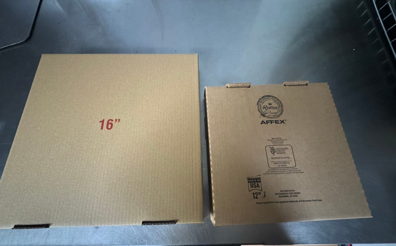 1 Lg 16' Cheese & 1 Medium 12' Cheese Pizza.