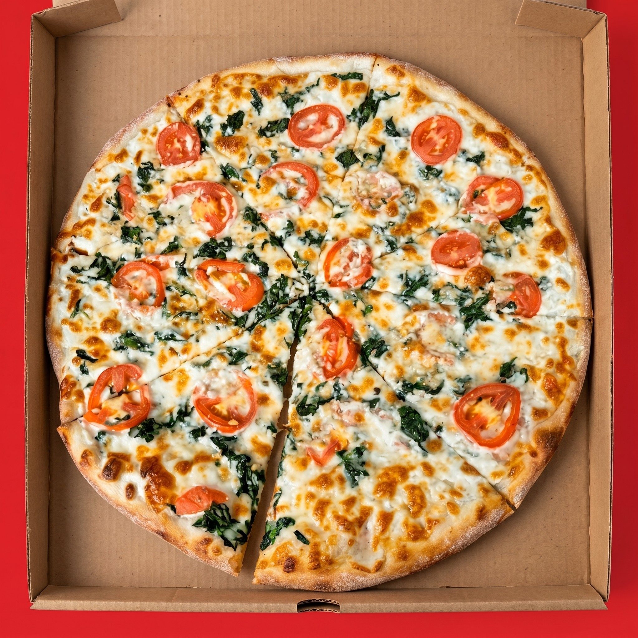 12' medium Florentine Pizza.