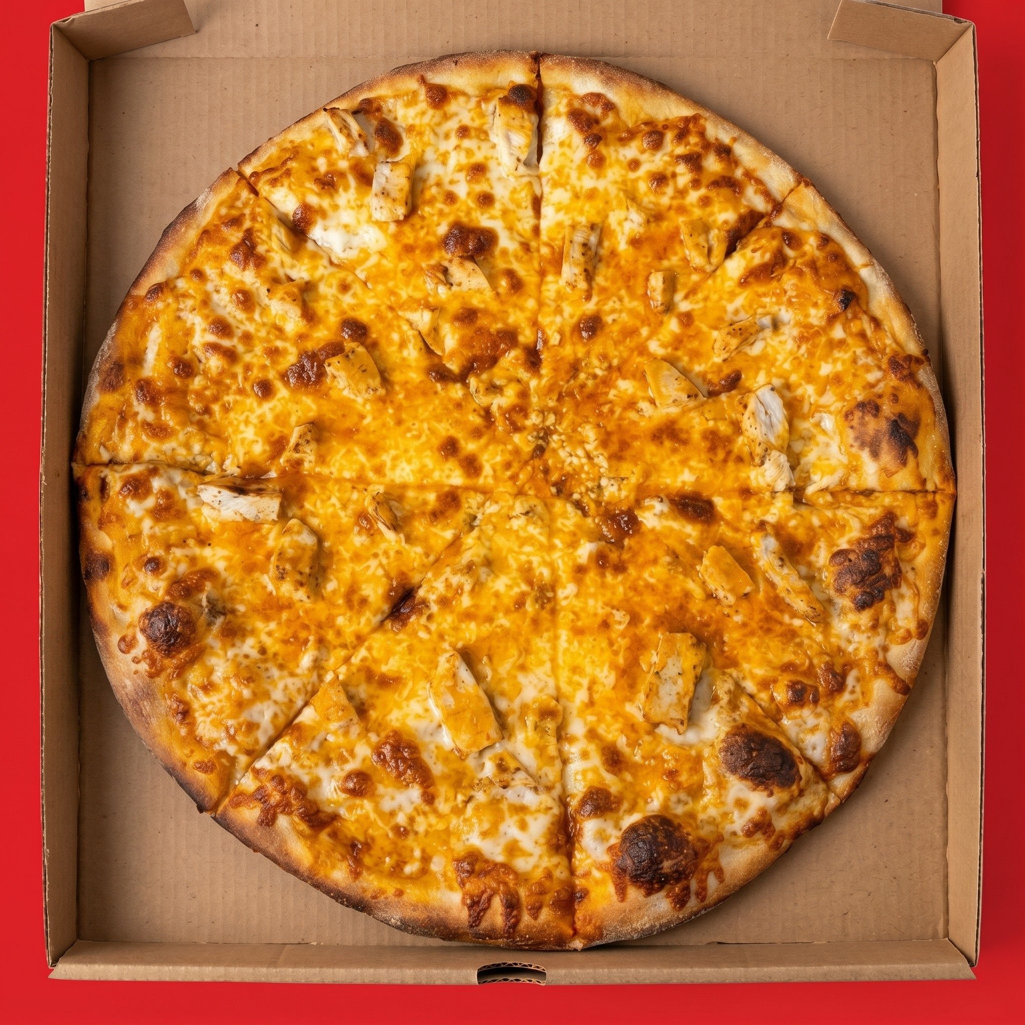 12’ Medium Buffalo Chicken Pizza.