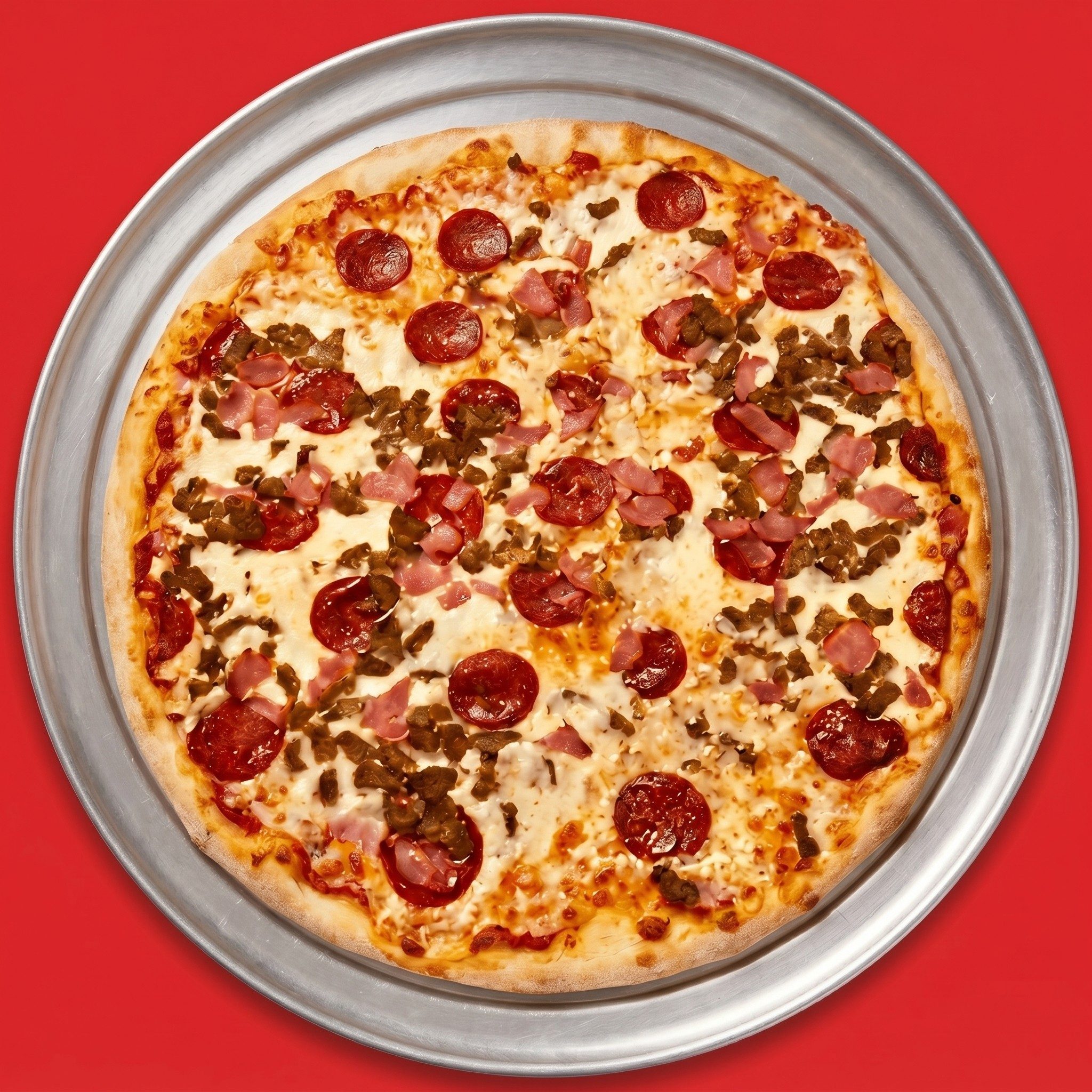 12' Medium All Beef Pizza.