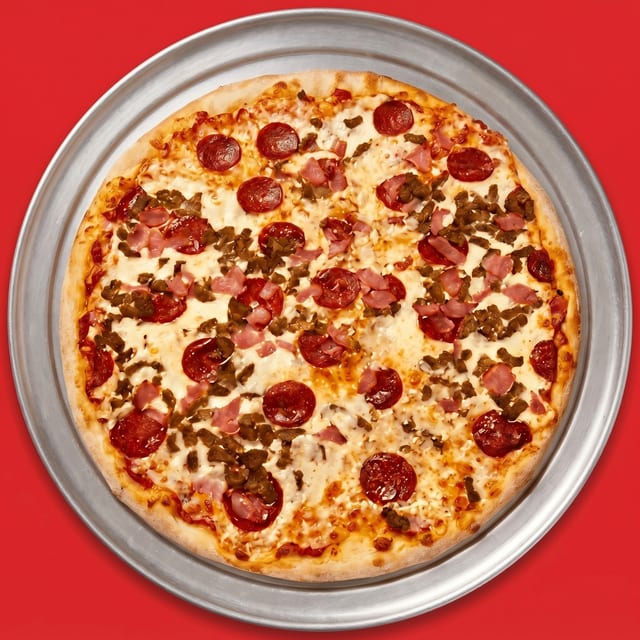12' Medium All Beef Pizza.