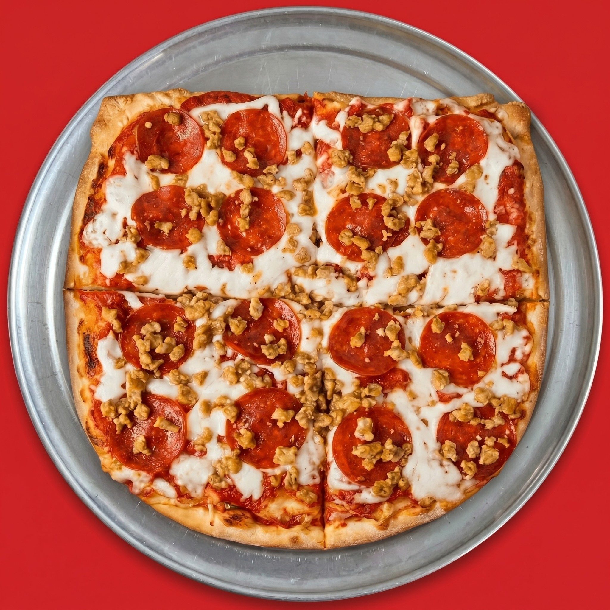 Medium Cheese Sicilian Pizza (Toppings Additional) 12x12.